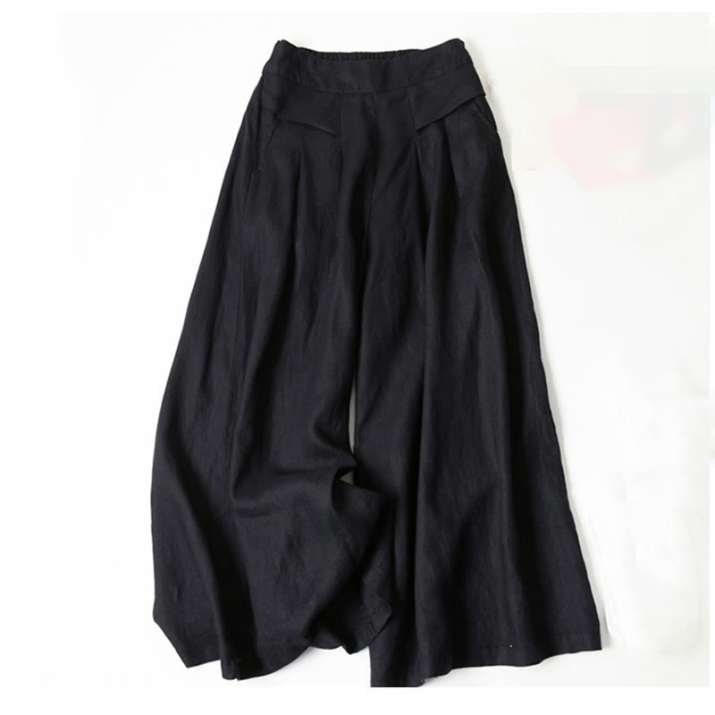 Dames Zachte Viscose Broek | Elegante Hoge Taille Wijde Pijpen Casual Pants 9