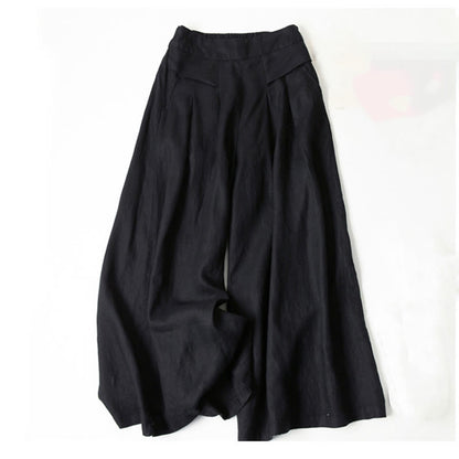 Dames Zachte Viscose Broek | Elegante Hoge Taille Wijde Pijpen Casual Pants 9