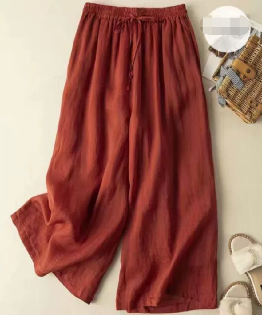 Dames Zachte Viscose Broek | Elegante Wijde Pijpen voor Lente en Zomer 2