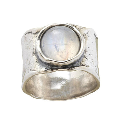 Dames Zilveren Maansteenring | Elegante Tijdloze Ring met Unieke Uiterlijk 1