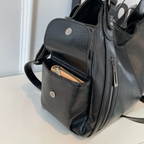 Dames Zwarte Kunstleren Schoudertas | Elegante Ruime Handtas voor Werk en Vrije Tijd 8