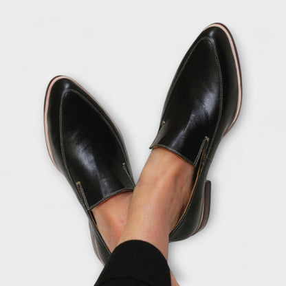 Dames Zwarte Leren Instaploafers | Tijdloze Elegante Slip-On Schoenen 0