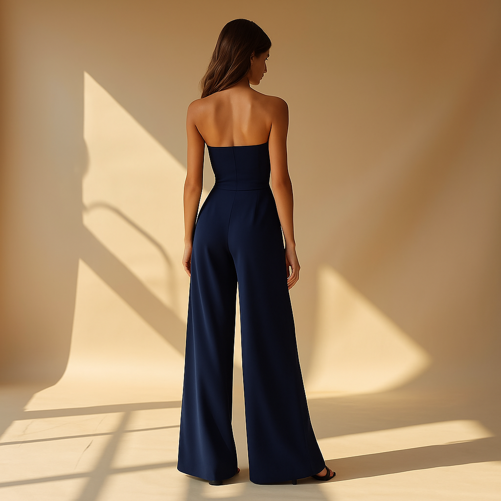 Dames Zwarte Strapless Jumpsuit | Feestelijke Corset Look Avondkleding 3