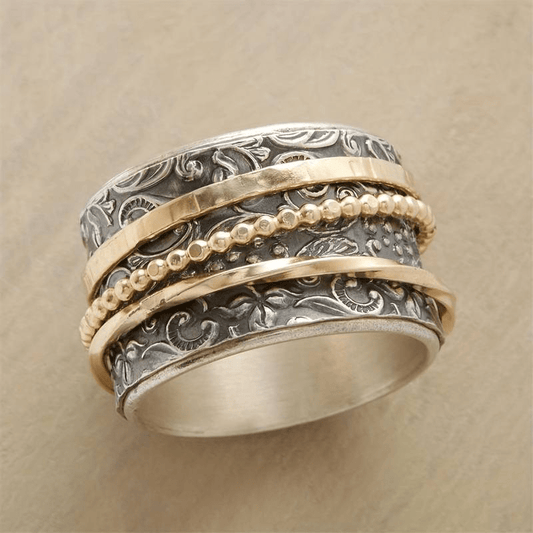 Damesring Goud en Zilver | Elegante Vintage Antieke Sieraad voor Elke Gelegenheid 0