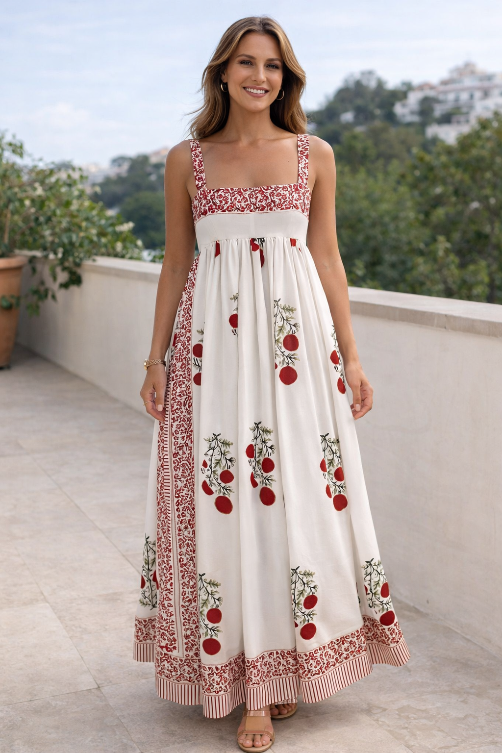 Lina | Maxi Jurk Dames Zomer Print