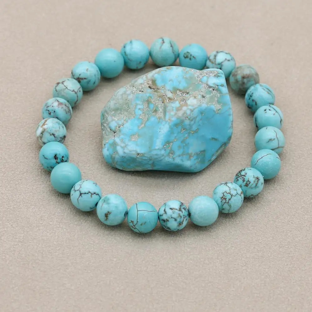 Unisex Elegant Turquoise Beaded Bracelet | Handmade Adjustable Jewelry 1