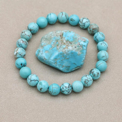 Unisex Elegant Turquoise Beaded Bracelet | Handmade Adjustable Jewelry 3