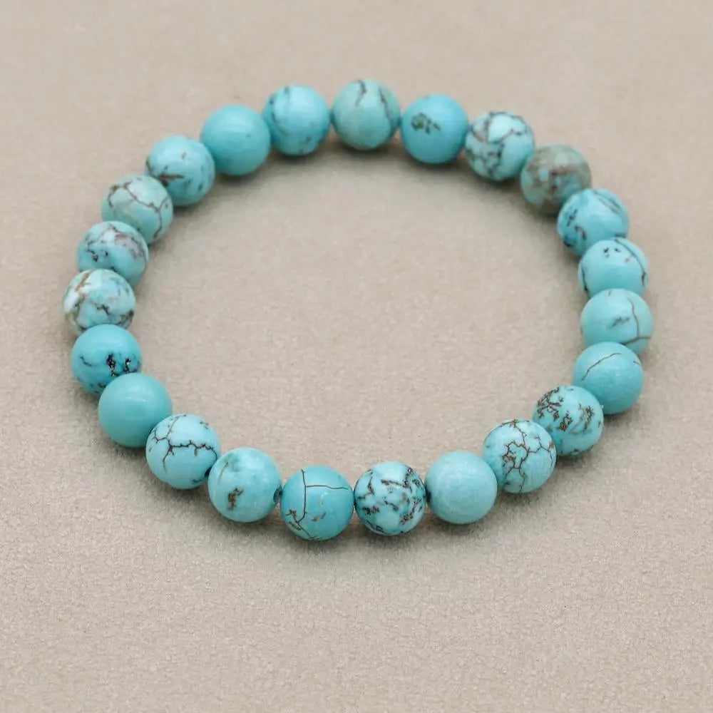 Unisex Elegant Turquoise Beaded Bracelet | Handmade Adjustable Jewelry 4