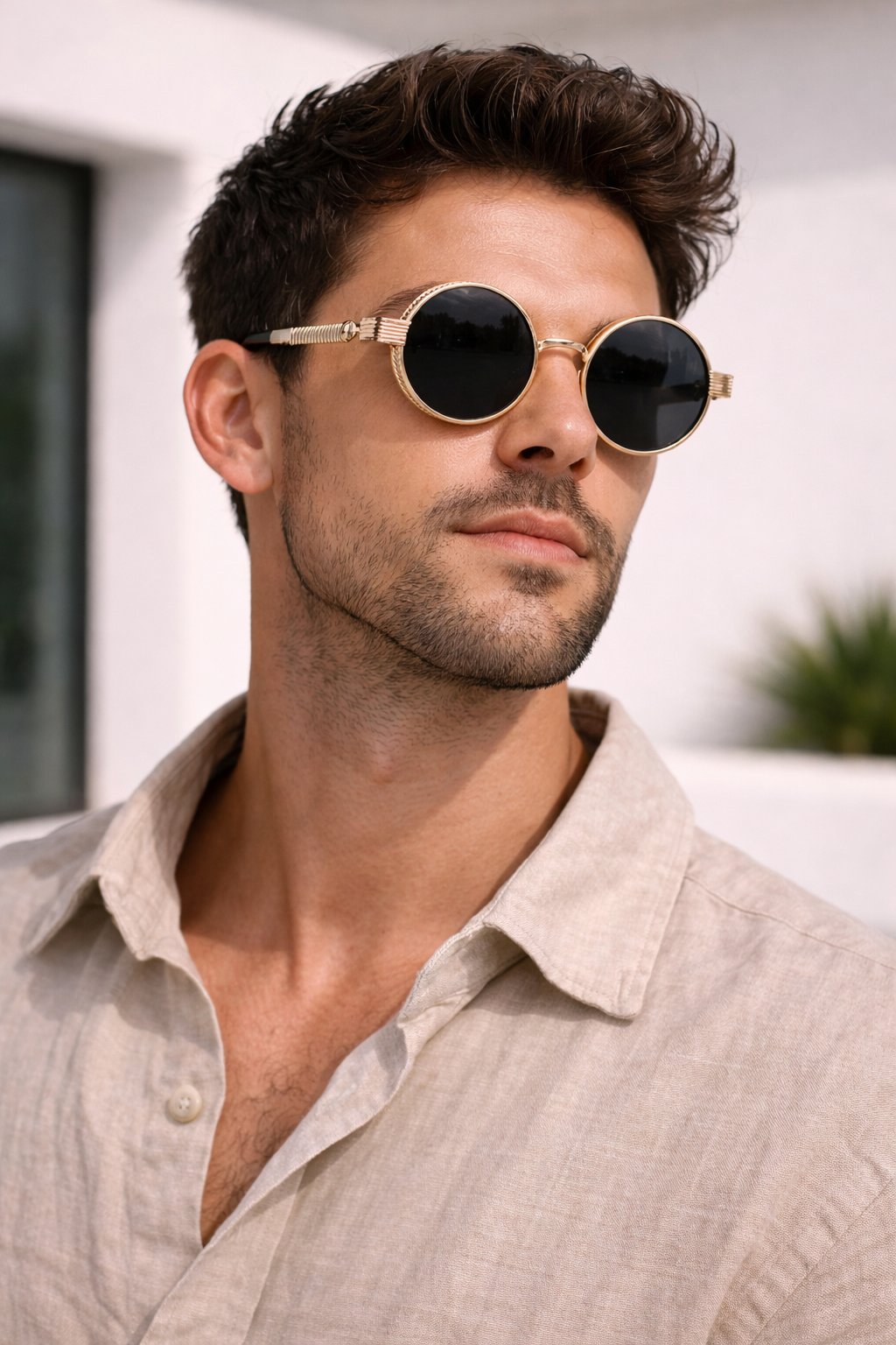 Unisex Lichtgewicht Koper Zonnebril | Retro Vintage Steampunk Design 4