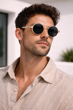 Unisex Lichtgewicht Koper Zonnebril | Retro Vintage Steampunk Design 4