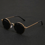 Unisex Premium Metalen Zonnebril | Tijdloos Ronde Zonnebrillen met UV Bescherming 0