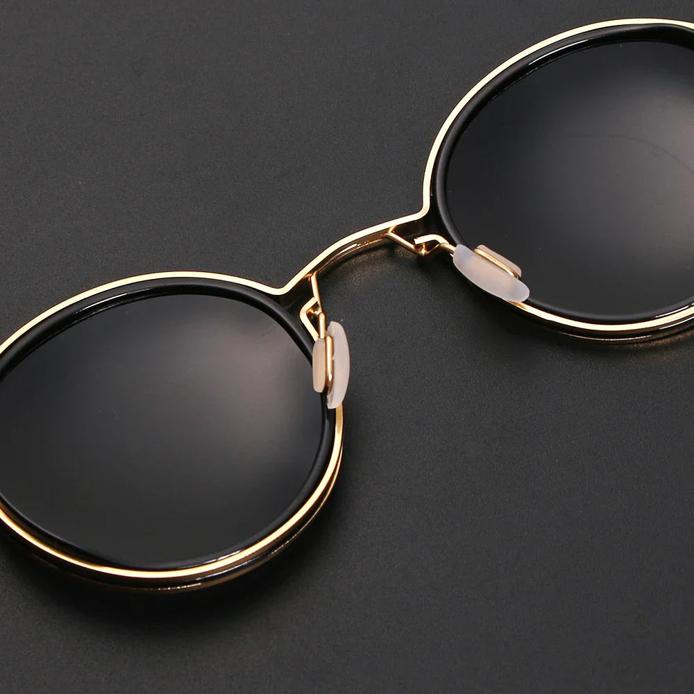 Unisex Premium Metalen Zonnebril | Tijdloos Ronde Zonnebrillen met UV Bescherming 7