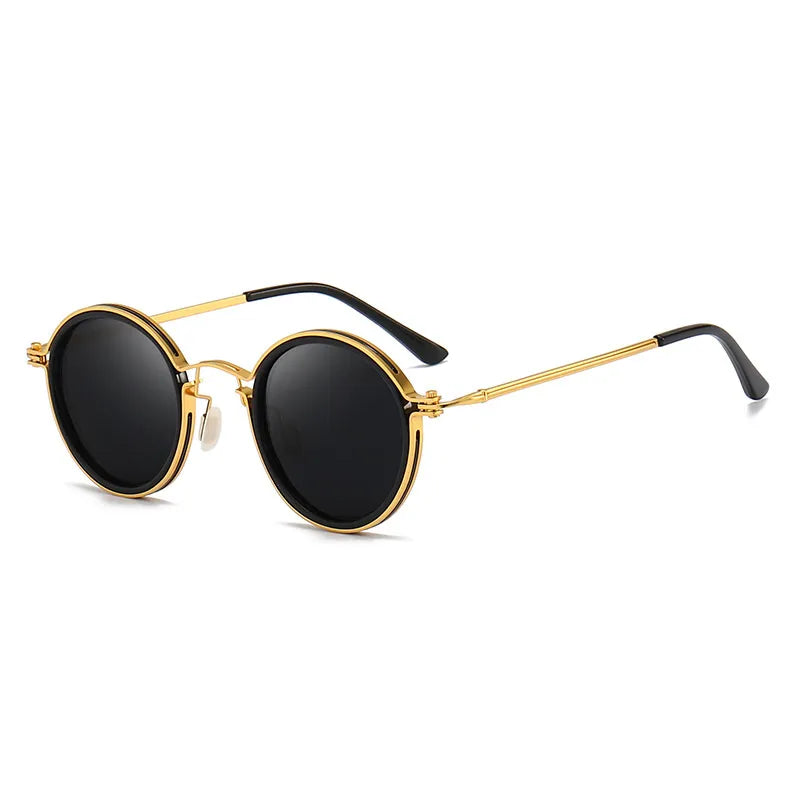 Unisex Premium Metalen Zonnebril | Tijdloos Ronde Zonnebrillen met UV Bescherming 8