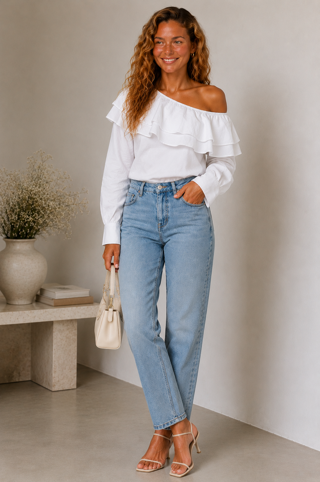 Vrouwen Asymmetrische Ruches Blouse | Elegante Off-Shoulder Top 1