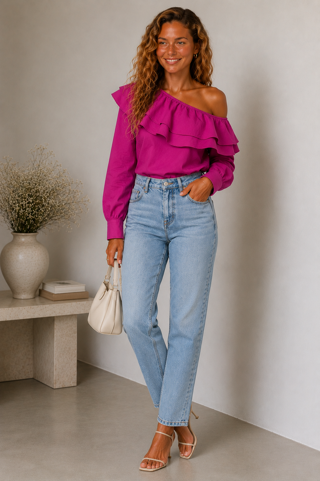 Vrouwen Asymmetrische Ruches Blouse | Elegante Off-Shoulder Top 2