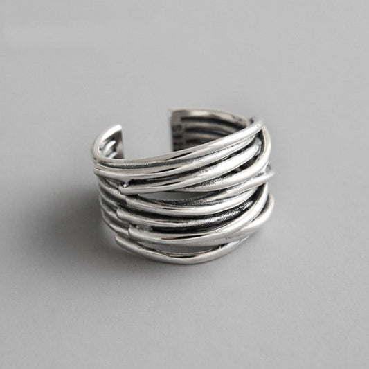 Vrouwen's Elegante Verstelbare Gelaagde Ring | Tijdloos Sterling Zilver Sieraad 0