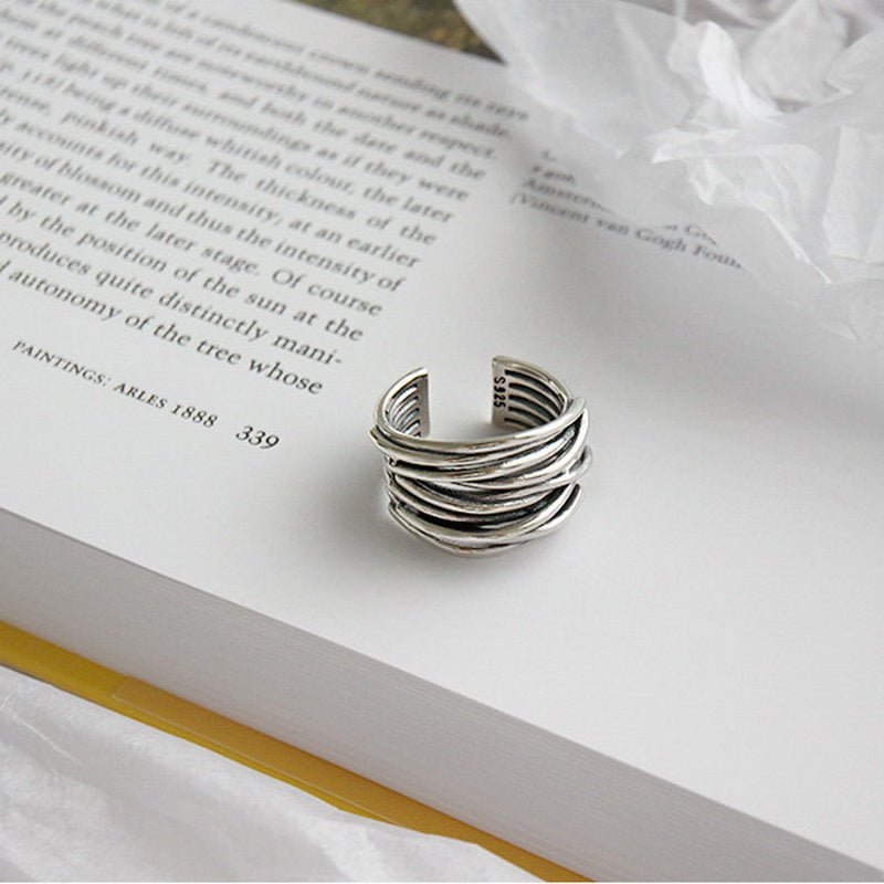 Vrouwen's Elegante Verstelbare Gelaagde Ring | Tijdloos Sterling Zilver Sieraad 2