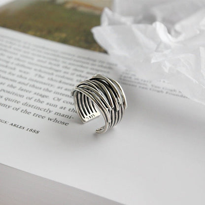 Vrouwen's Elegante Verstelbare Gelaagde Ring | Tijdloos Sterling Zilver Sieraad 3
