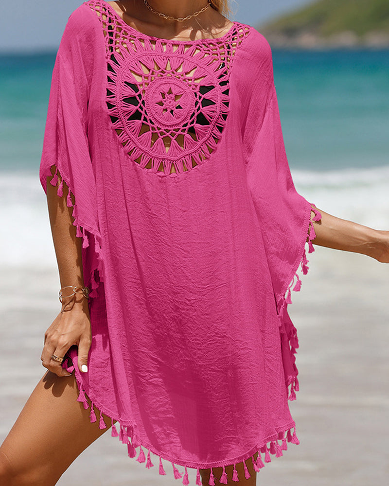Vrouwen's Gehaakt Katoenen Strandbedekking | Luchtige Elegante Boho Cover-Up voor Zomer 4