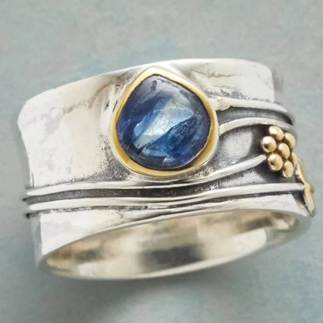 Vrouwen's Vintage Blauwe Steen Ring | Elegante Tijdloze Sieraden voor Elke Gelegenheid 0