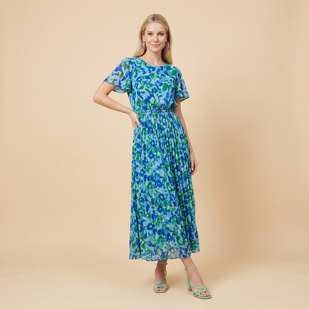 Professional e-commerce fashion photography — create a realistic product-on-model shot using the provided reference images. You are given 2 images: image 1 = product reference, image 2 = model reference. Dress the model from the second image in the product from the first image. The product must be physically placed on the model's body — worn naturally with correct fit, draping, and proportions as it would appear in real life. The product is the hero of the shot and must be clearly visible, prominently displ