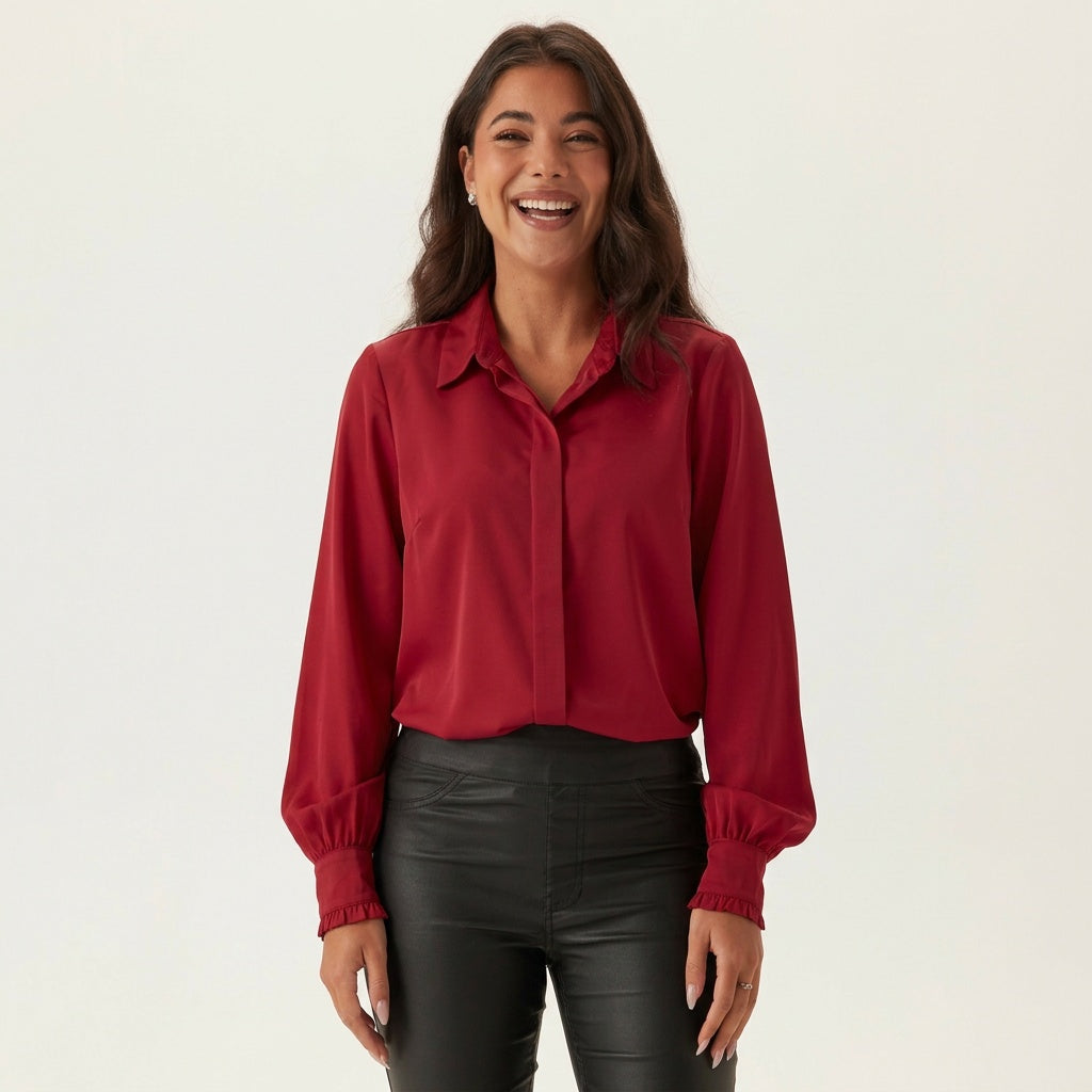 Professional e-commerce product photography, edit the provided images. Use the provided image as the product. Preserve the exact product shape, logo, colors, textures, and proportions. Do not alter, reshape, recolor, or add features to the product. upper body shot, waist up, torso and shoulders visible. joyful expressive face, laughing or mid-laugh, candid emotion. standing upright facing forward, arms relaxed at sides, feet together, neutral symmetrical stance. high resolution, commercial quality, sharp fo